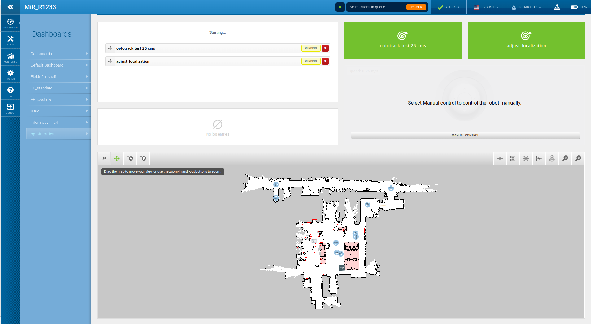 web interface dashboard