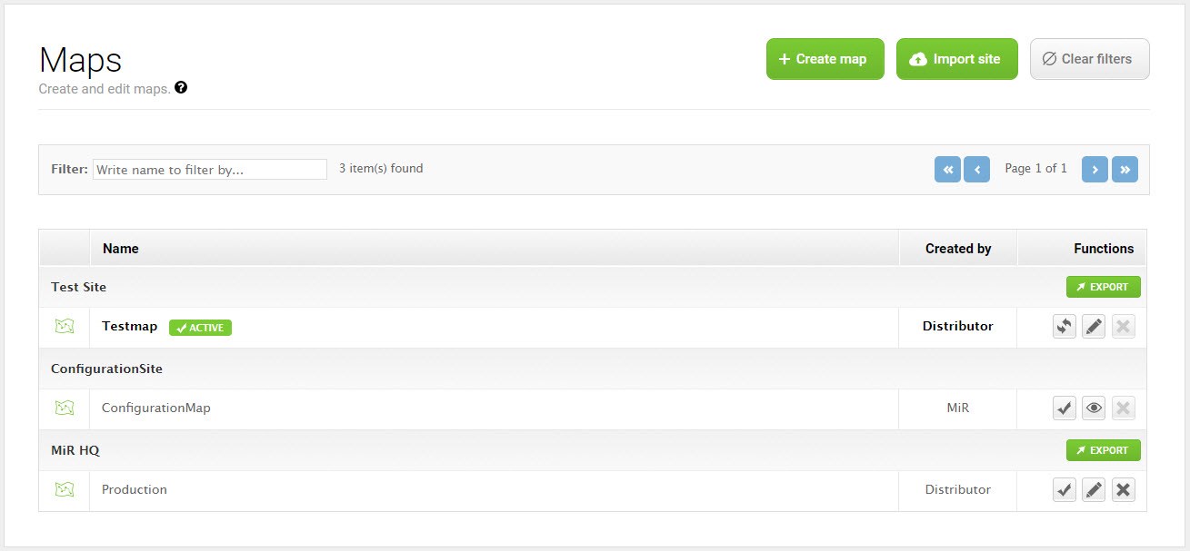 web interface choose map
