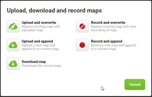 web interface mapping dialog box
