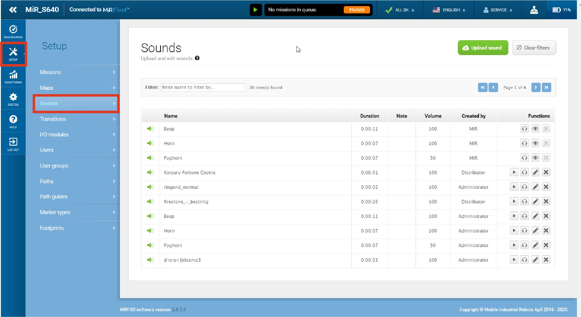web interface navigation