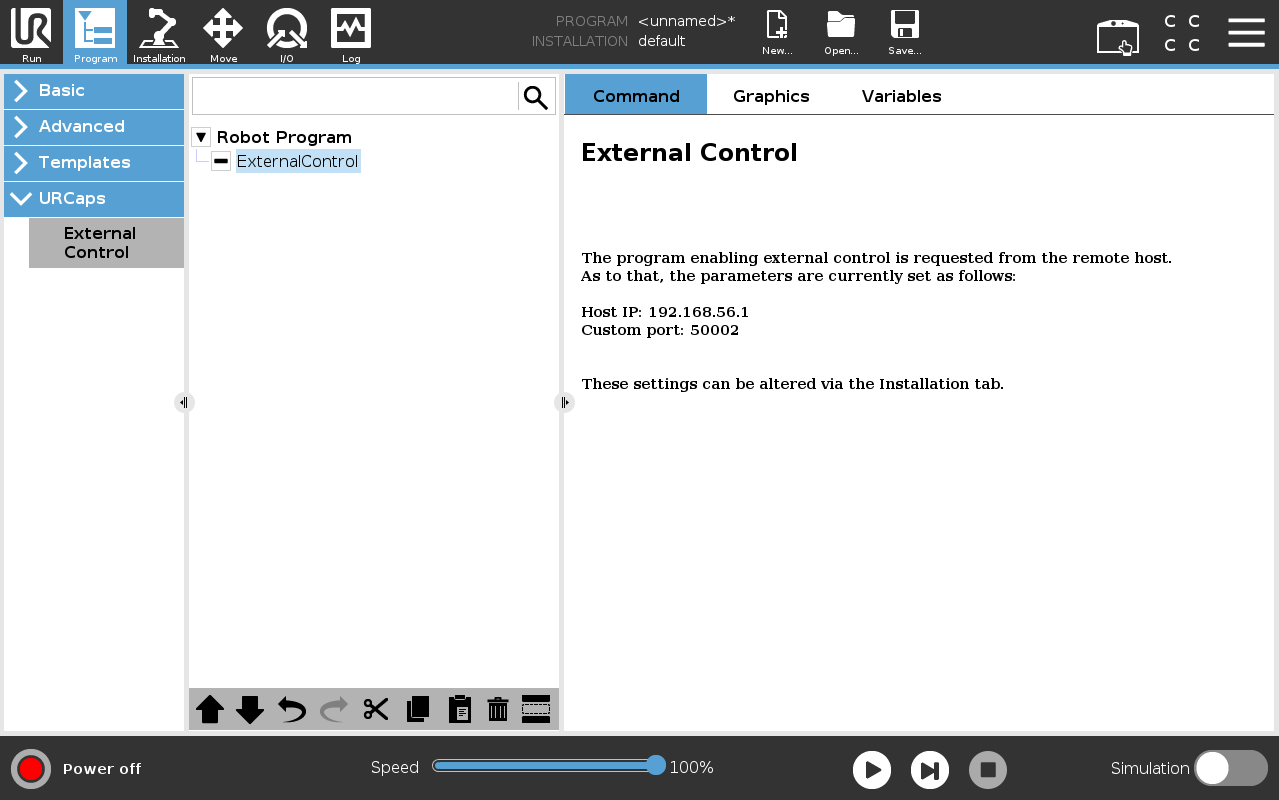 UR external control urcap program